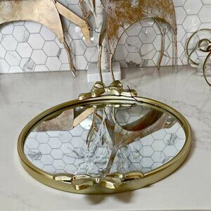NEW! SHABBY CHIC BOW HANDLE VANITY TRAY